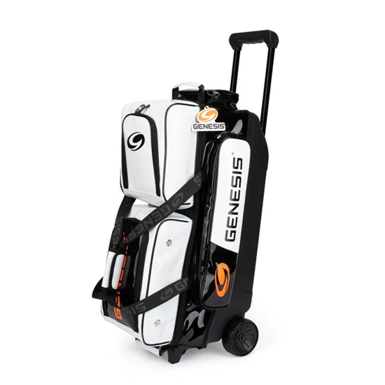 Picture of Genesis Sleek Gloss 3 Ball Triple Roller White Black Bowling Bag